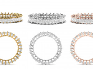 u prong square diamond eternity band 3D Print Model