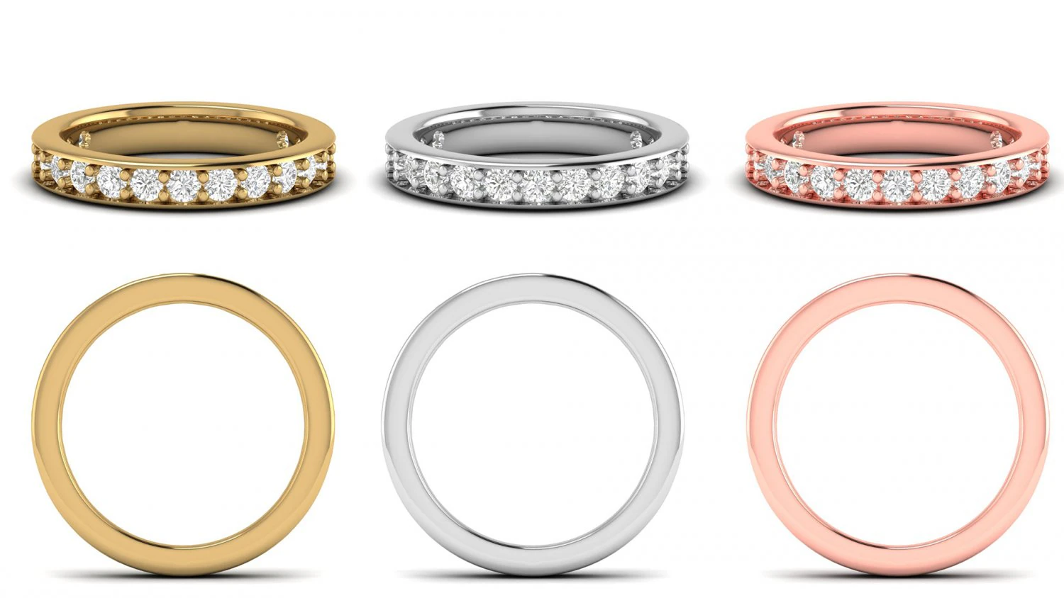 simple cute diamond band ring 3D Print Model .c4d .max .obj .3ds .fbx .stl .blend