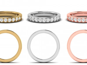 simple cute diamond band ring 3Dプリントモデル