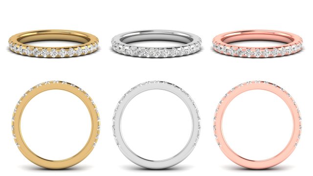 french setting diamond ring Modello di stampa 3D .c4d .max .obj .3ds .fbx .stl .blend 