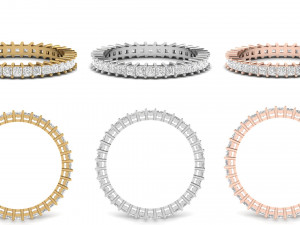 Diamond bands with different types of diamond setting 11 models 3D Принт Модель