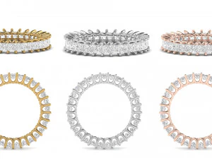 Diamond bands with different types of diamond setting 11 models 3D Print Model
