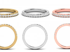 Diamond bands with different types of diamond setting 11 models 3D Print Model