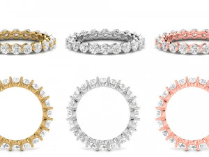 Diamond bands with different types of diamond setting 11 models 3D Print Model