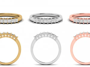 Diamond bands with different types of diamond setting 11 models 3D Print Model