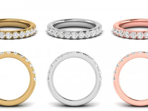 Diamond bands with different types of diamond setting 11 models 3D Print Model