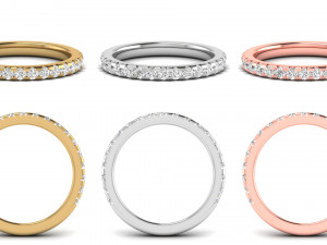 Diamond bands with different types of diamond setting 11 models 3D Принт Модель