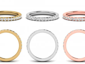 Diamond bands with different types of diamond setting 11 models 3D Print Model