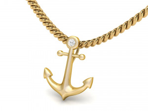 diamond anchor pendant 3D Print Model