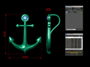diamond anchor pendant 3D 打印模型