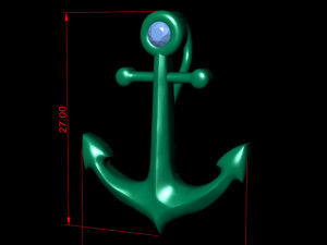 diamond anchor pendant 3D 打印模型