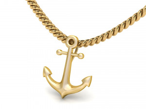 gold anchor pendant 3D Print Model