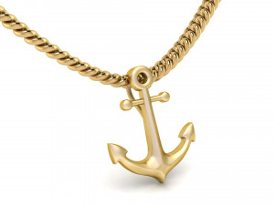 gold anchor pendant 3D-printmodel