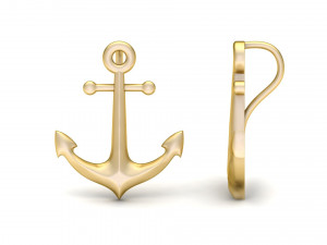 gold anchor pendant 3D-printmodel