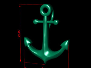 gold anchor pendant 3D-printmodel