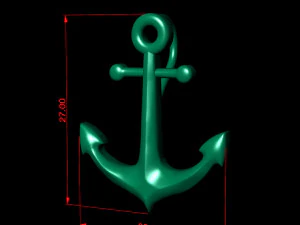 gold anchor pendant 3D Print Model