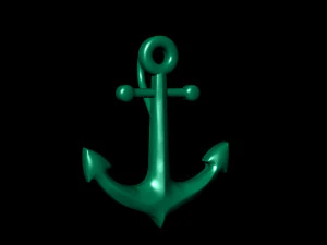 gold anchor pendant 3D Print Model