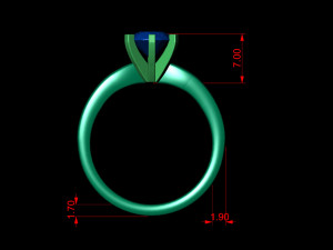 basic diamond ring 01 3D Print Model