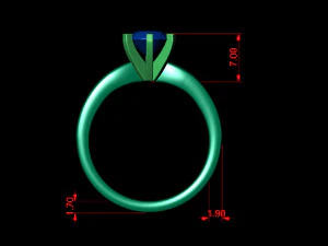 basic diamond ring 01 3D Print Model
