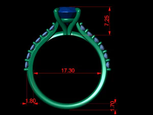 basic diamond ring 02 3D Print Model