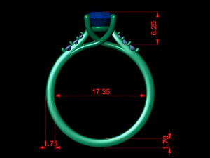 basic diamond ring 03 3D Print Model