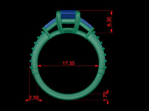 basic diamond ring 08 3D Print Model