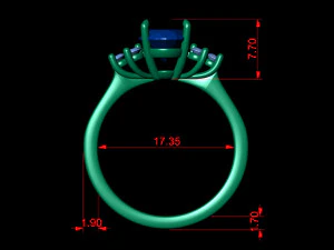 basic diamond ring 09 3D Print Model