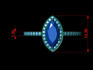 basic diamond ring 10 3D Print Model