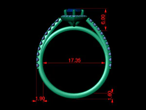 basic diamond ring 10 3D Print Model