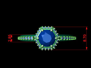 basic diamond ring 05 3D Print Model