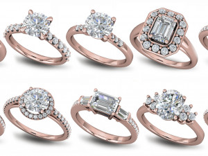 Simple ring design collection 3Dプリントモデル