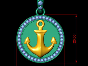 diamond anchor pendant 3D-Druckmodell
