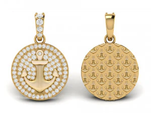 pingente de &acirc;ncora de diamante 02 Modelo de Impressão 3D