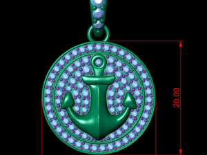 diamond anchor pendant 02 Modelo de Impressão 3D