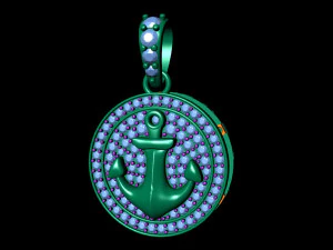 diamond anchor pendant 02 3D Print Model