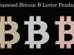 diamond bitcoin b letter pendant 3D Print Model