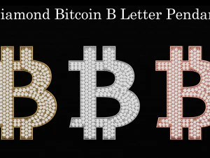 diamond bitcoin b letter pendant 3D Print Model