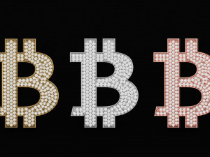 diamond bitcoin b letter pendant 3D प्रिंट मॉडल