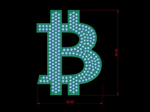 diamond bitcoin b letter pendant 3D प्रिंट मॉडल