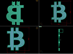 diamond bitcoin b letter pendant 3D प्रिंट मॉडल