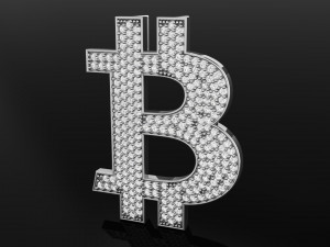 diamond bitcoin b letter pendant 3D प्रिंट मॉडल