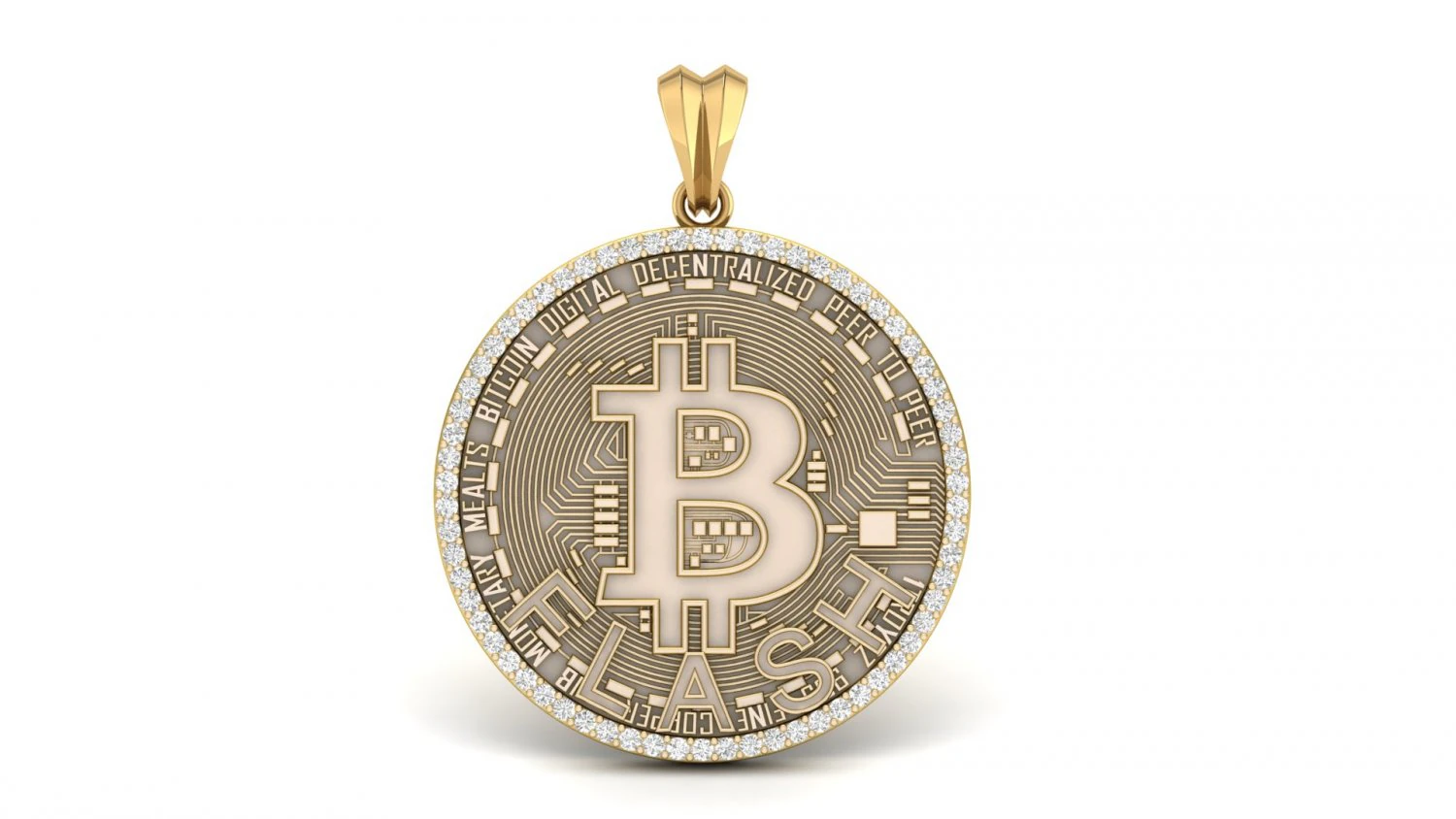 diamond bitcoin pendant 3D Print Model .c4d .max .obj .3ds .fbx .stl .blend 
