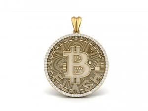 diamond bitcoin pendant 3D Print Model