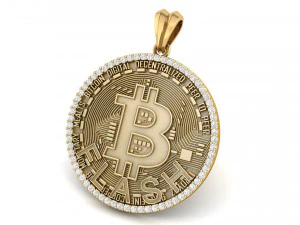 diamond bitcoin pendant 3D Print Model
