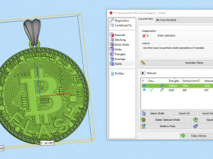 diamond bitcoin pendant 3D Print Model