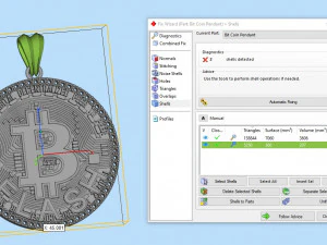 diamond bitcoin pendant 3D Print Model