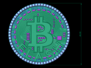 diamond bitcoin pendant Model do druku 3D