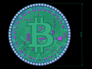 diamond bitcoin pendant 3D Print Model
