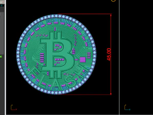 diamond bitcoin pendant 3D Print Model