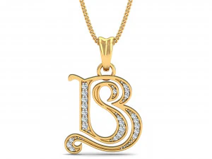 b का प्रारंभिक हीरा पेंडेंट 3D प्रिंट मॉडल